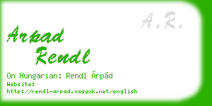 arpad rendl business card